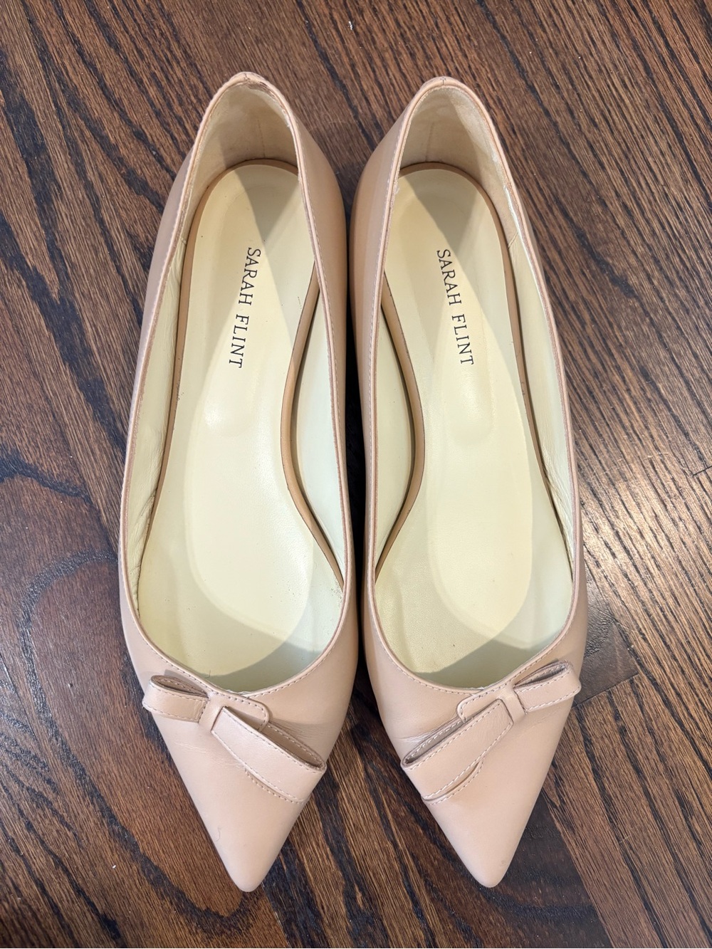 Sarah Flint Natalie Flat - Classic Pointed-Toe Nude Ballet Flats - Size 9 - Picture 4 of 7